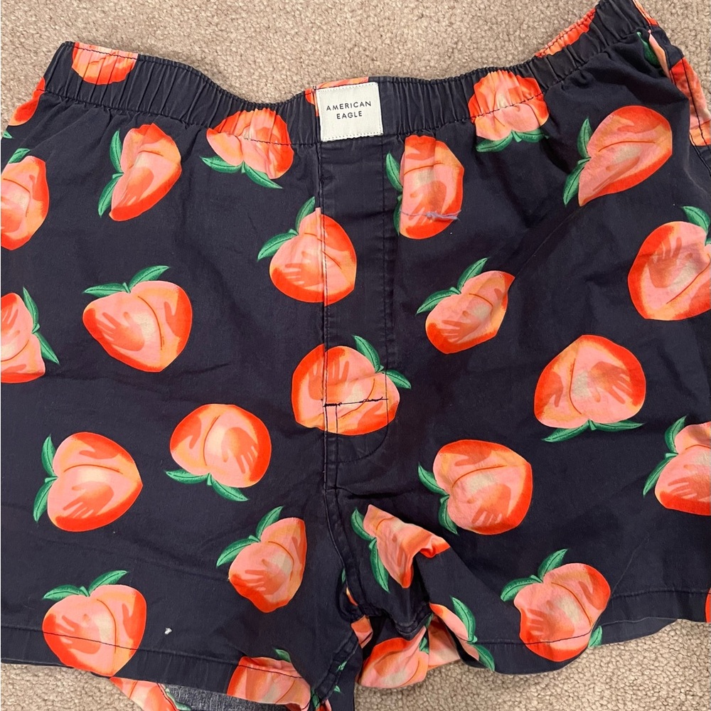 American Eagle Outfitters Kids Peach Print Shorts - Navy